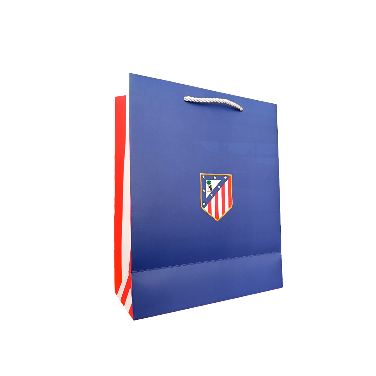 Small gift bag blue crest side red and white 18x10x23 cm image number null
